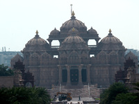 The iconic Akshardham temple of Delhi remains closed and still not opened it's doors for devotees amid the Corona virus outbreak in New Delh...