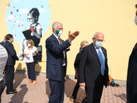 President of the Italian National Olympic Committee (CONI) Giovanni Malago arrives, on the occasion of the reopening of schools and the star...