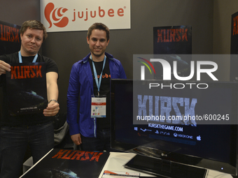 Jujubee stand, a successful games development studio from Katowice, with their new game KURSK, present at Digital Dragons 2015, one of the b...