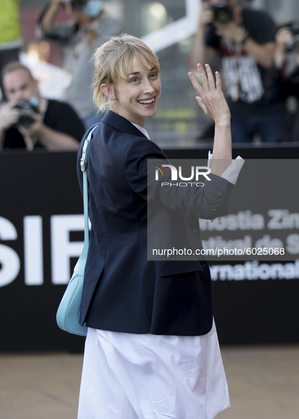 Actress Ingrid Garcia-Jonsson is seen arriving at Maria Cristina hotel during 68th San Sebastian International Film Festival on September 22...