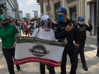 Around 100 members of the National Anti-AMLO Front (FRENA) arrived in the capital's Zocalo in Mexico City amid shoves and slight altercation...