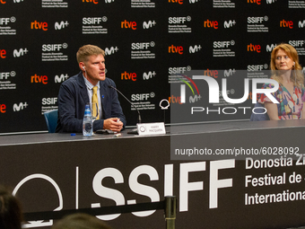 Harry Macqueen and Emily Morgan attends ''Supernova'' press conference during the 68th San Sebastian Film Festival, in San Sebastian, Spain,...