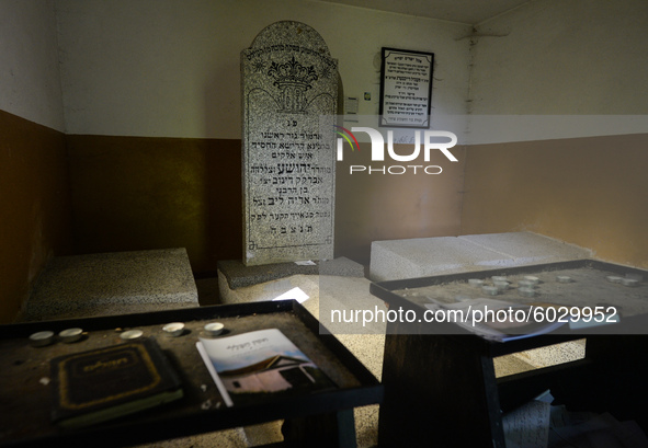 The resting place of Jehoszua, son of Arie Lejb (d. March 15, 1814) seen inside the Jewish cemetary in Dynow.
Over 150 Orthodox Jews from al...