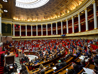  French menbers of Parliament attends Session of questions to the government at the French National Assembly in Paris, France  on September...