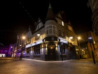 First Friday night of early pub closures due to the government hospitality curfew in Northampton, England on 25th September 2020. (