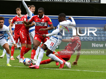 Bright Osayi-Samuel in action during the Sky Bet Championship match between Queens Park Rangers and Middlesbrough at The Kiyan Prince Founda...