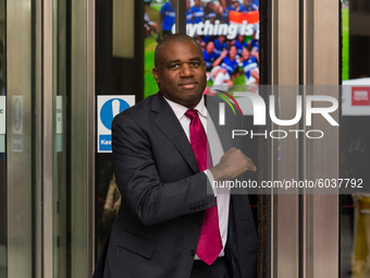  Shadow Justice Secretary David Lammy leaves the BBC Broadcasting House in central London after appearing on The Andrew Marr Show on 27 Sept...