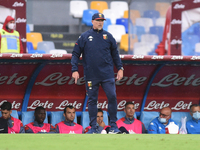 Head Coach of Genoa CFC Rolando Maran during the Serie A match between SSC Napoli and Genoa CFC at Stadio San Paolo Naples Italy on 27 Septe...