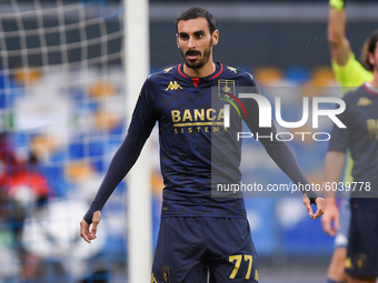 Davide Zappacosta of Genoa CFC during the Serie A match between SSC Napoli and Genoa CFC at Stadio San Paolo Naples Italy on 27 September 20...