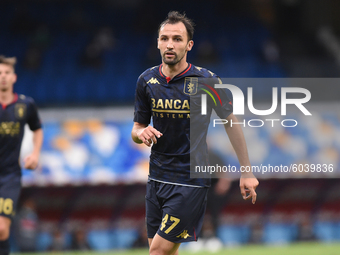 Milan Badelj of Genoa CFC during the Serie A match between SSC Napoli and Genoa CFC at Stadio San Paolo Naples Italy on 27 September 2020. (