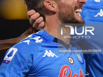 Dries Mertens of SSC Napoli celebrates after scoring during the Serie A match between SSC Napoli and Genoa CFC at Stadio San Paolo Naples It...