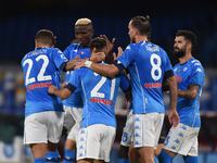 SSC Napoli Players celebrates after scoring during the Serie A match between SSC Napoli and Genoa CFC at Stadio San Paolo Naples Italy on 27...