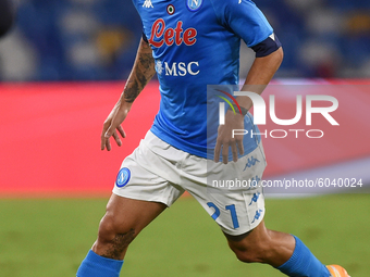 Matteo Politano of SSC Napoli during the Serie A match between SSC Napoli and Genoa CFC at Stadio San Paolo Naples Italy on 27 September 202...