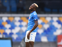 Victor Osimhen of SSC Napoli looks Dejected during the Serie A match between SSC Napoli and Genoa CFC at Stadio San Paolo Naples Italy on 27...
