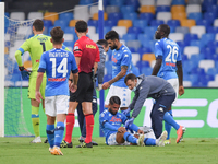 Lorenzo Insigne of SSC Napoli injured during the Serie A match between SSC Napoli and Genoa CFC at Stadio San Paolo Naples Italy on 27 Septe...