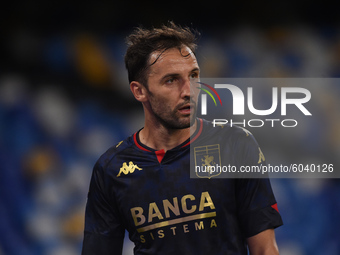 Milan Badelj of Genoa CFC during the Serie A match between SSC Napoli and Genoa CFC at Stadio San Paolo Naples Italy on 27 September 2020. (
