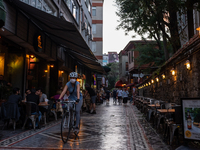 People seen in cafes in Istanbul, Turkey on September 29, 2020. As of September 29 the number of coronavirus related deaths is reported as 8...