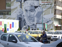 Vehicles are stopped on an avenue in central Tehran while the new coronavirus (COVID-19) disease rapid rising in Iran on October 4, 2020. Te...