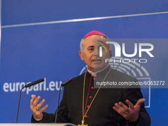 Iraqi archbishop Najeeb Michaeel Moussa during a Press Conference together with members of the  European parliament in Brussels,Belgium on 6...