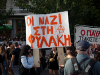 Thousands of Antifa and anti-Golden Dawn demonstrators and many other democratic organizations gathered for the rally in Athens, Greece on 7...