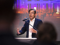 Humboldt Forum Director Hartmut Dorgerloh speaks during a press conference to announce the partial opening in December of the Humboltforum i...