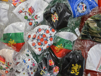 Protective masks for sale in a shop with souvenirs, in Sofia center.
The number of people infected with COVID-19 in Bulgaria is increasing,...