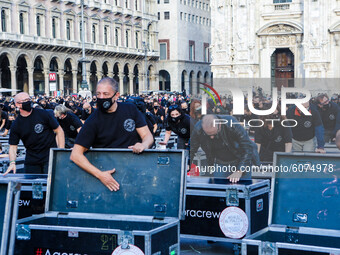 ‘Bauli in Piazza', protest by entertainment workers asking the Italian Government for new rules for the organization of events that make eco...
