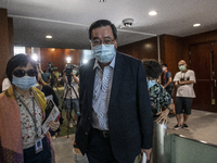 Hong Kong Legislative Council President Andrew Leung is seen after a press conference on October 12, 2020 in Hong Kong, China. Today Hong Ko...