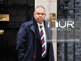Deputy Chief Medical Officer Jonathan Van-Tam leaves 10 Downing Street in London, England, on October 12, 2020. British Prime Minister Boris...