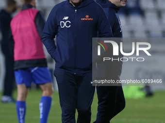 Hartlepool manager, Dave Challinor and assistant manager,  Joe Parkinson during the Vanarama National League match between Hartlepool United...