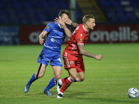 Bromley's  Byron Webster in action with Hartlepool United's Rhys Oates during the Vanarama National League match between Hartlepool United a...