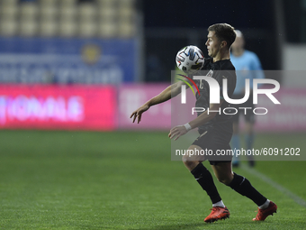 Christoph Baumgartner of Austria in action during match against Romania of UEFA Nations League football match in Ploiesti city October 14, 2...