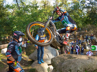 FIM Trial125 World Championships; Enzo Rossi, Scorpa Team, in action during the FIM Trial125 World Championships in Lazzate, Italy, on Octob...