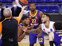 Zach Auguste and Brandon Davies during the match between FC Barcelona and Panathinaikos BC, corresponding to the week 4 of the Euroleague, p...