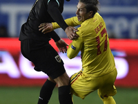 Stefan Ilsanker of Austria in action against Ciprian Deac of Romania during match against Romania of UEFA Nations League football match in P...