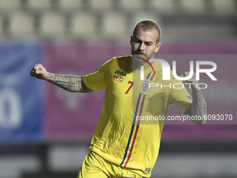 Denis Alibec of Romania in action of UEFA Nations League football match in Ploiesti city October 14, 2020. (