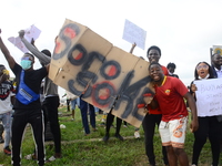 The Youths of End Sars Protesters gather to barricade the Lagos - Ibadan expressway, the oldest highway and major link to all parts of the c...