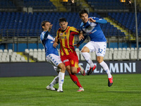 Andrea Papetti of Brescia and Mariusz Stepinski of Lecce in action during the match between Brescia and Lecce for the Serie B at Stadio Mari...