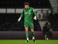 
Ben Foster of Watford celebrates after his side scored a goal during the Sky Bet Championship match between Derby County and Watford at the...