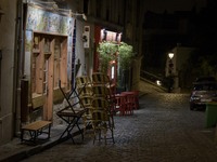 Paris prepares for a nightly curfew to face the coronavirus pandemic as bar and restaurant owners fear for their businesses, in Paris, Franc...