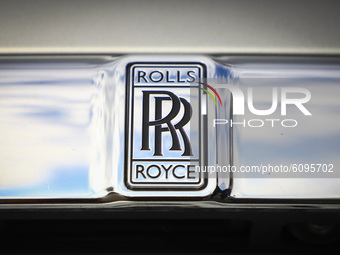 Logo of Rolls Royce car is pictured outdoors in Krakow, Poland, on October 15th, 2020.   (