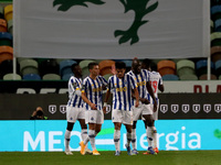 Matheus Uribe of FC Porto celebrates with teammates after scoring during the Portuguese League football match between Sporting CP and FC Por...