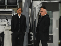 
Derby County manager, Philip Cocu and Derby County owner, Mel Morris during the Sky Bet Championship match between Derby County and Watford...