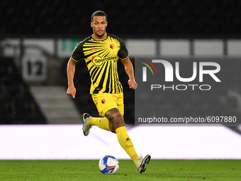 
William Troost-Ekong of Watford during the Sky Bet Championship match between Derby County and Watford at the Pride Park, Derby, England on...