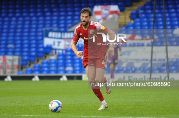 Accringtons Cameron Burgess during the Sky Bet League 1 match between Ipswich Town and Accrington Stanley at Portman Road, Ipswich, England...
