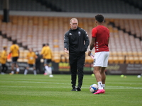Salford interim managwer Paul Scholes discusses tactics ahead of the Sky Bet League 2 match between Port Vale and Salford City at Vale Park,...