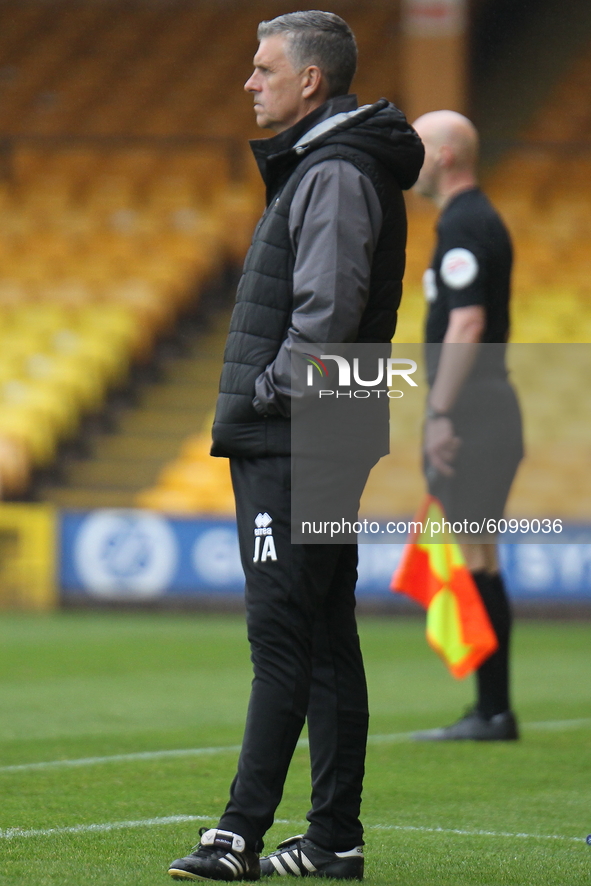 Port Vale Manager John Askey during the Sky Bet League 2 match between Port Vale and Salford City at Vale Park, Burslem, England on 17th Oct...