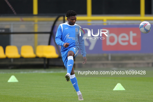 Kgosi Ntlhe of Barrow during the Sky Bet League 2 match between Harrogate Town and Barrow at Wetherby Road, Harrogate, England on 17th Octob...