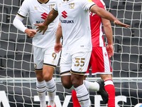 Cameron Jerome celebrates after scoring for Milton Keynes Dons, to take the lead making it 1 - 0 against Gillingham, during the Sky Bet Leag...