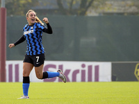 Gloria Marinelli of FC Internazionale celebrates after scoring the his goal during the Women Serie A match between AC Milan and FC Internazi...
